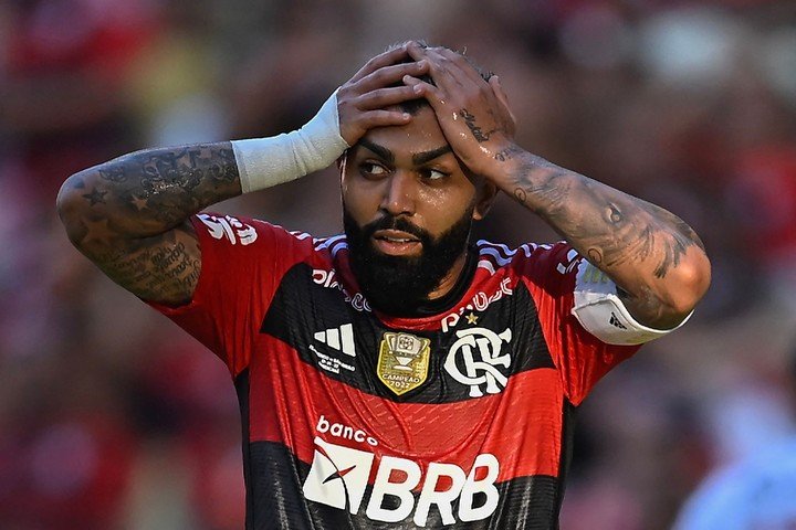 Gabigol en uno de sus últimos partidos (AFP).