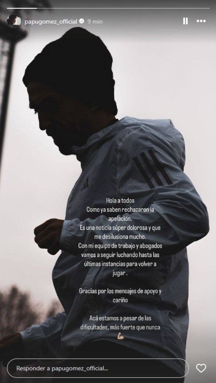 El mensaje del Papu tras el rechazo a su apelación.