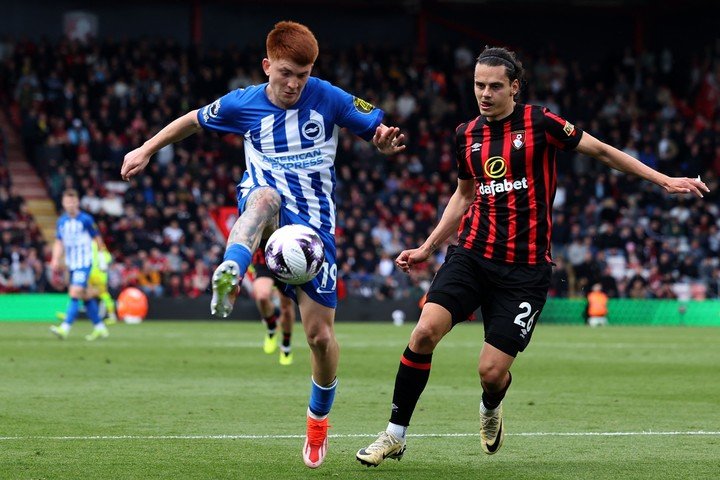 El Colo empezó a sumar minutos con el Brighton (AFP).