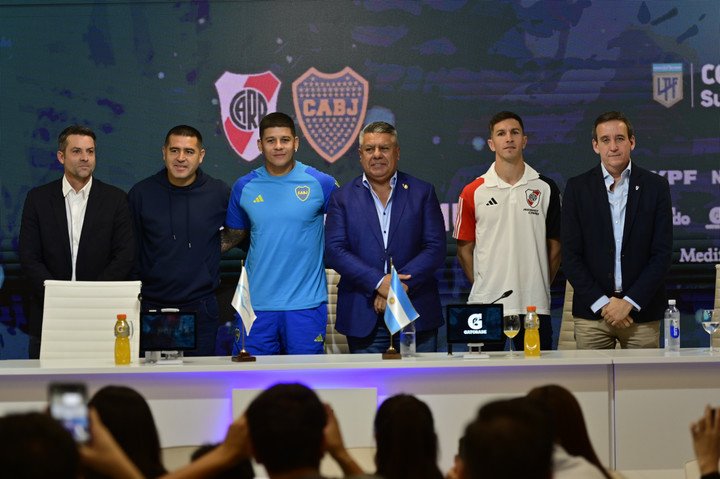 Buenos Aires. Se llevó a cabo la conferencia de prensa previa al Superclásico de Boca ante River disputarse en provincia Córdoba el predio AFA Ezeiza. Foto: Matias Martin Campaya