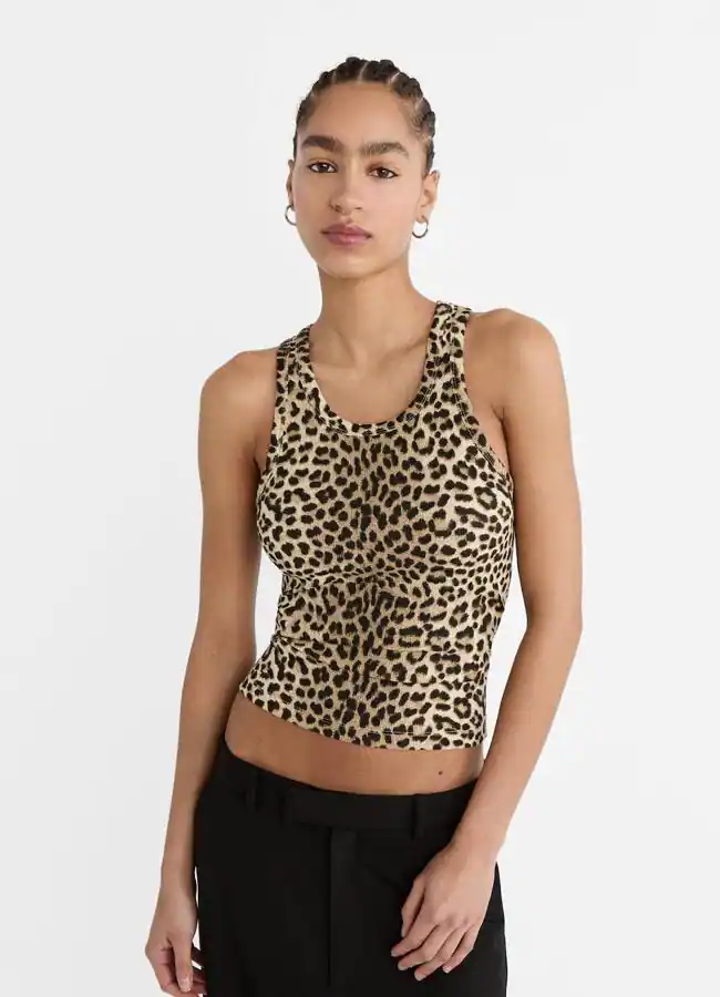 Camiseta de leopardo con tirantes