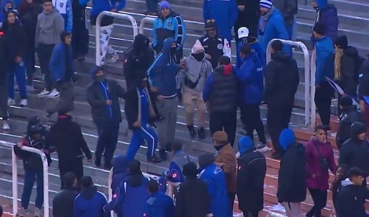 Incidentes y suspension del partido entre Godoy Cruz y San Lorenzo.Imagen tv
