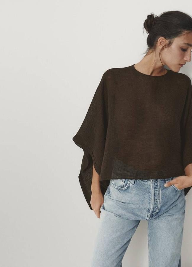 Camisa estilo capa de lino