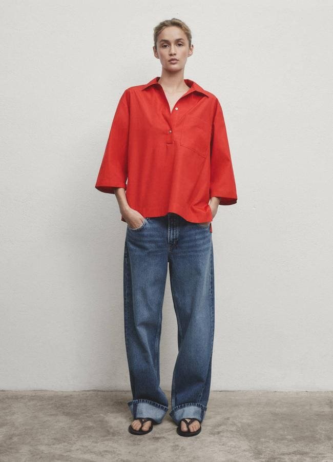 Camisa roja tipo polo