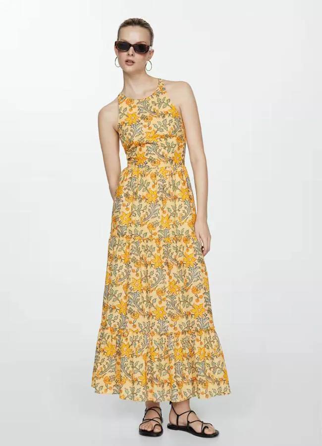 Vestido largo estampado de flores