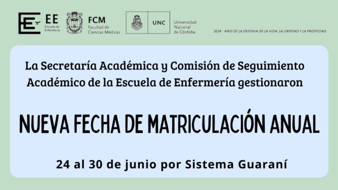 ATENCION!!!! NUEVA FECHA DE MATRICULACIÓN AL CICLO LECTIVO 2024