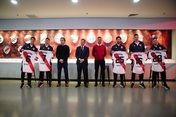 La presentación de los refuerzos de River. Foto: Emmanuel Fernández.