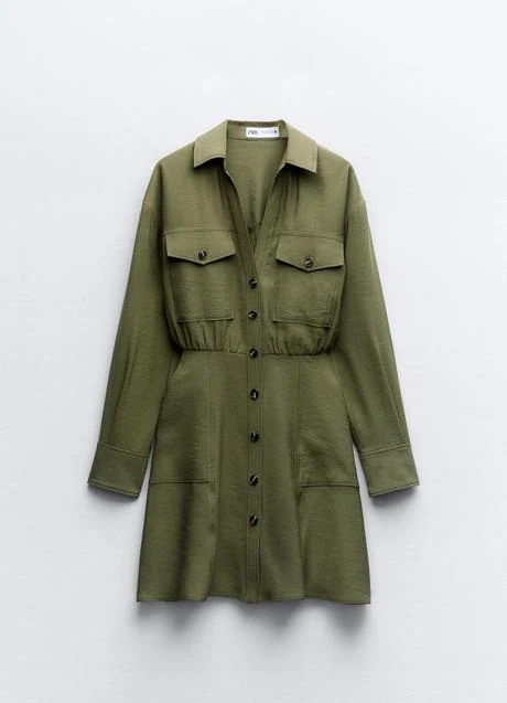 Vestido caqui de Zara (19,99 euros)