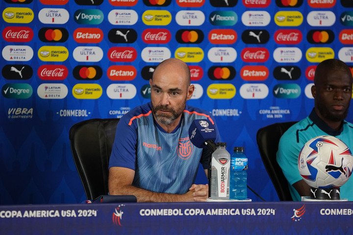 Copa América 2024. Conferencia de Prensa Ecuador. sanchez y valencia. Mati Arrascoyta. Enviado Especial. - FTP CLARIN MAT04717.jpg Z Invitado