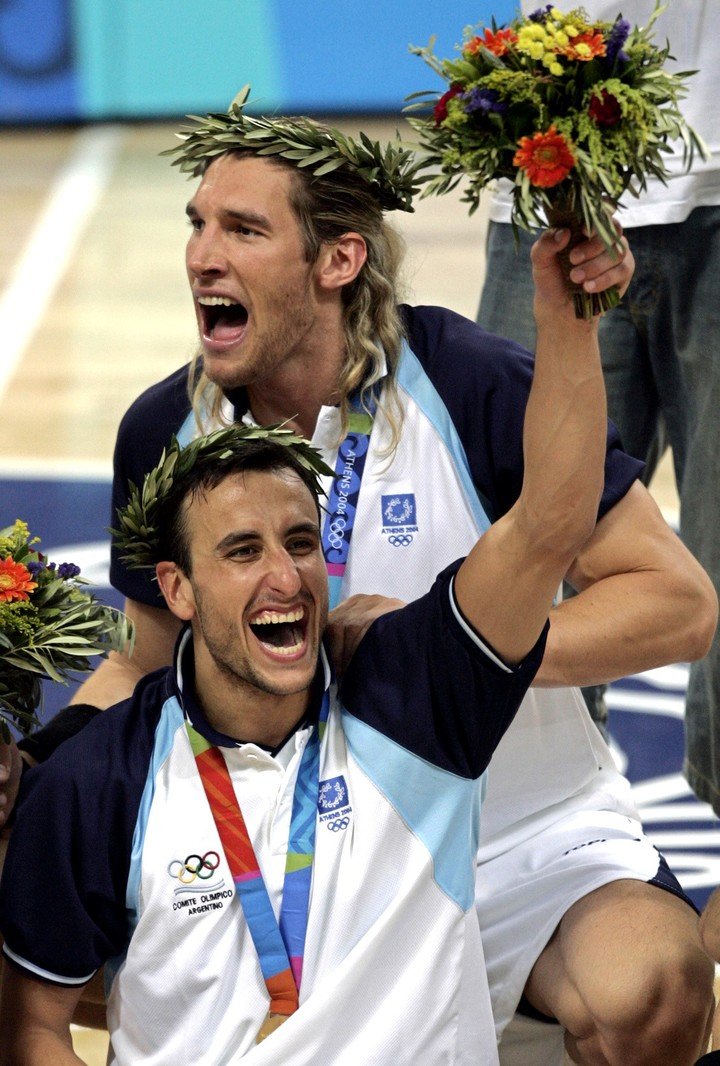 Ginobili y Herrmann con los oros.