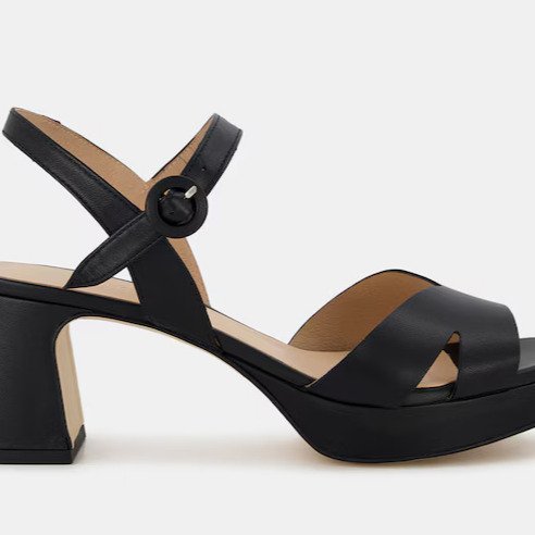 Latouche - Sandalias de mujer en piel con plataforma y tacón bloque - Línea Comfort.