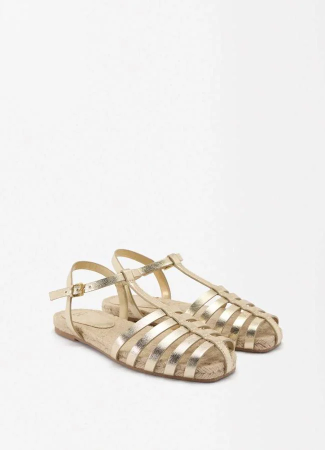 Cangrejeras efecto metalizado dorado