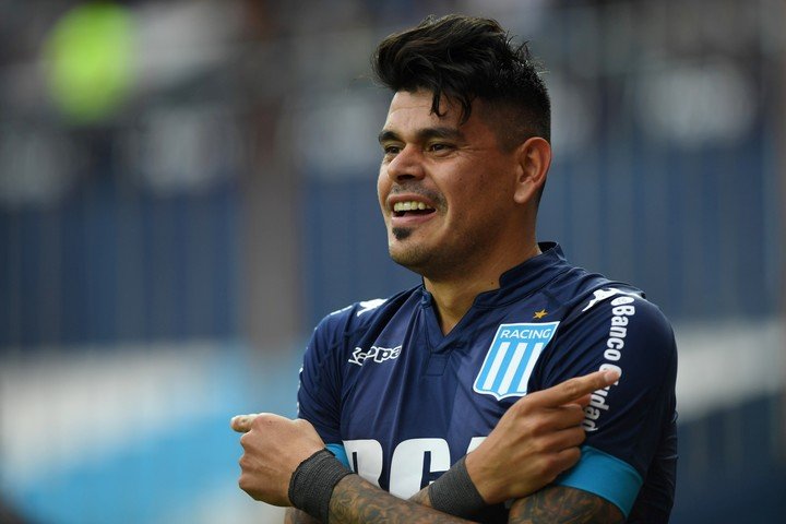 Gustavo Bou en Racing. (Foto: Maximiliano Luna/JR)