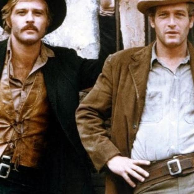 Robert Redford y Paul Newman en una imagen de la legendaria película del oeste, Dos hombres y un destino.