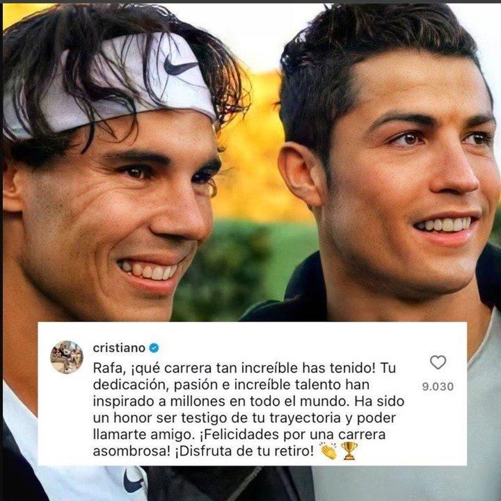 El mensaje de Cristiano Ronaldo a Rafael Nadal.