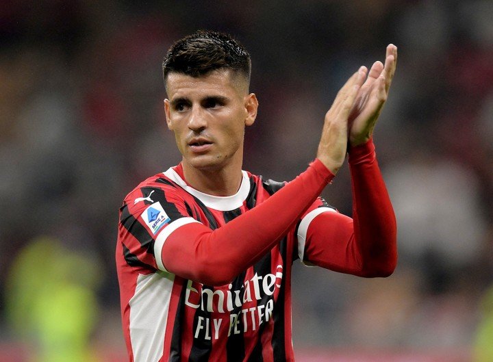 Morata en el Milan. (Foto: Reuters)