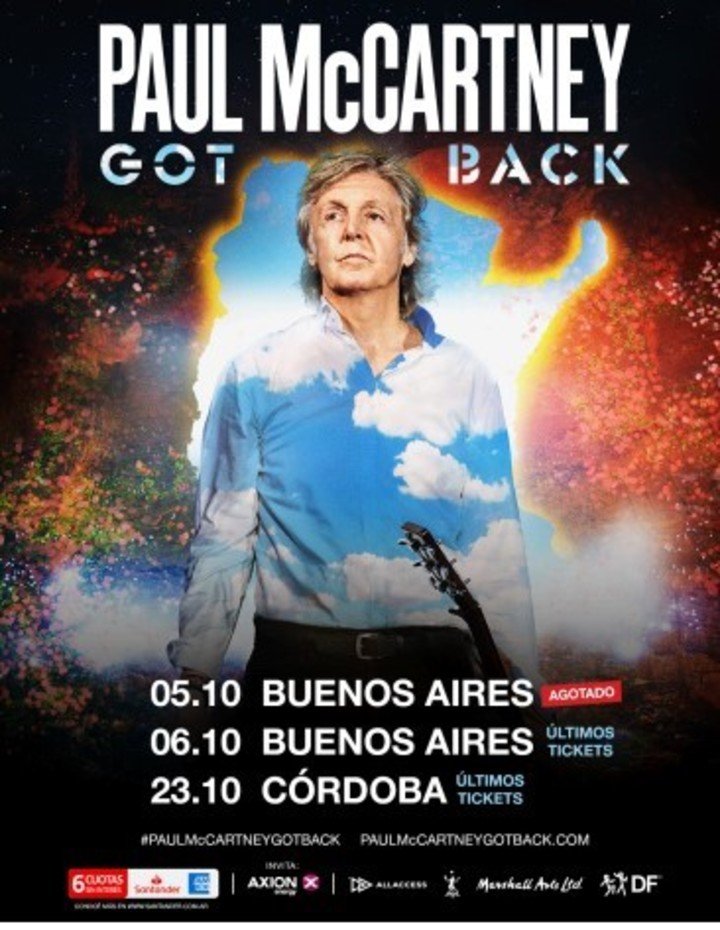 El afiche de los shows de Paul McCartney.