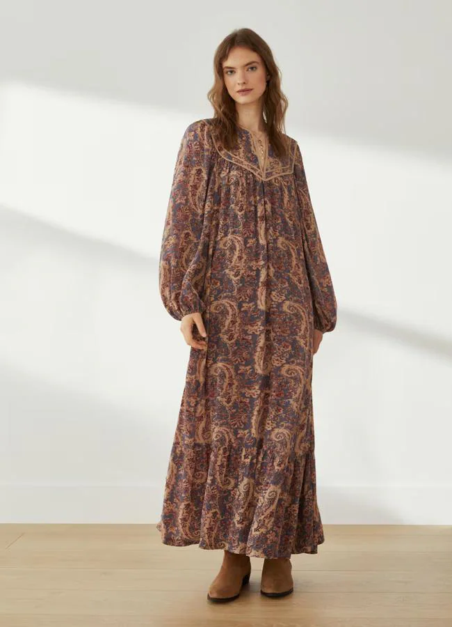 Vestido largo boho de Southern Cotton.