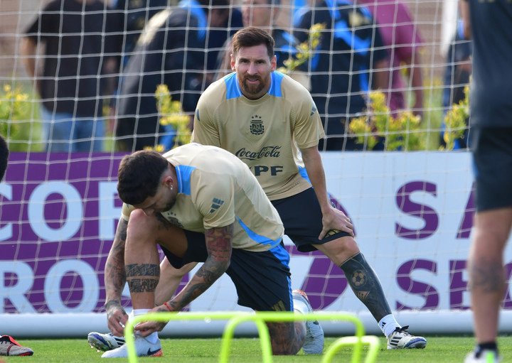 Lionel Messi, en la práctica. (Foto: Marcelo Carroll)