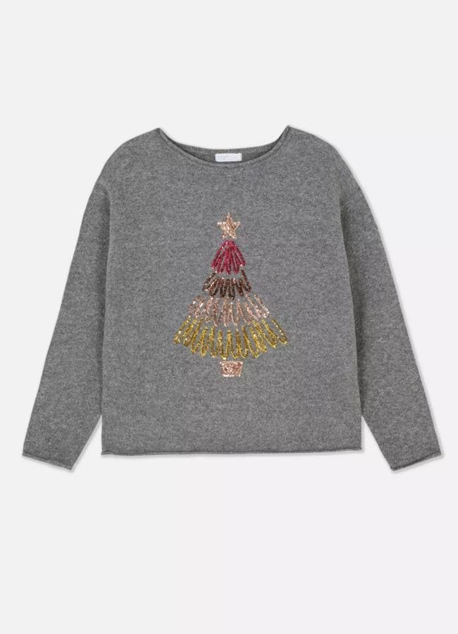 Jersey con lentejuelas y árbol de Navidad de Primark (16€)