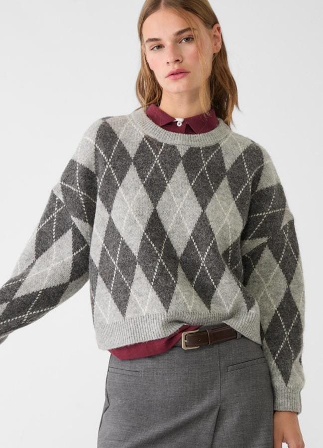 Jersey de rombos gris