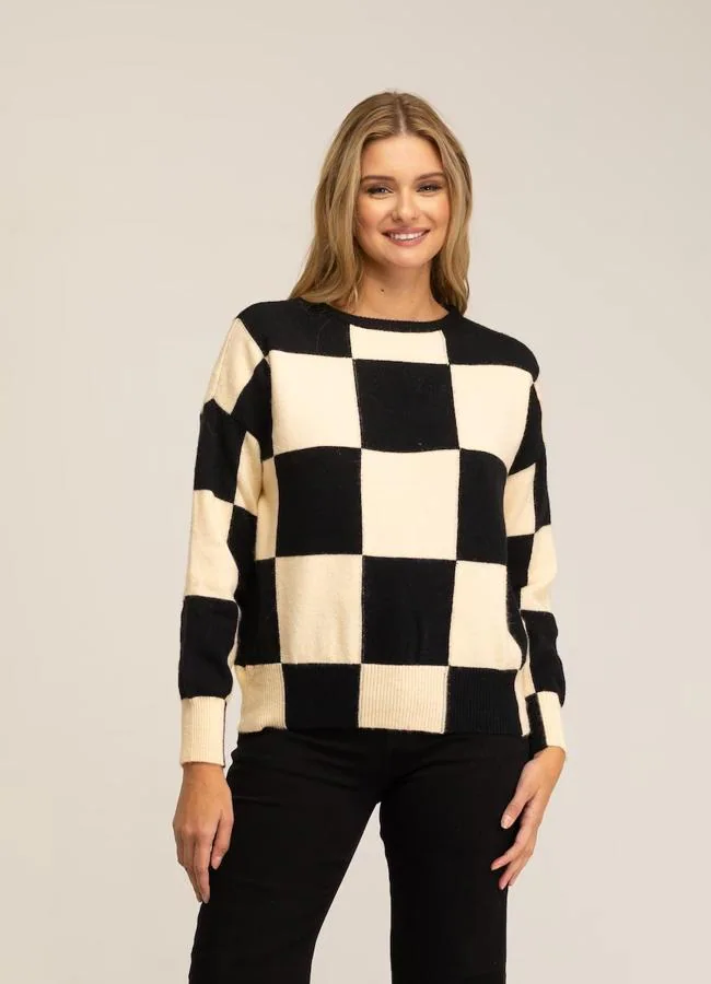 Jersey de cuadros grandes de Tantra, 55 euros.