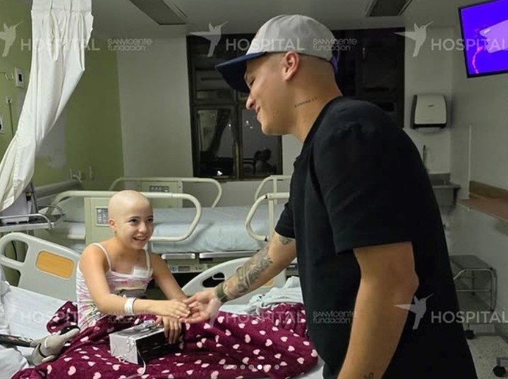 Juanfer, en la unidad de cáncer del Hospital Infantil de la Fundación San Vicente