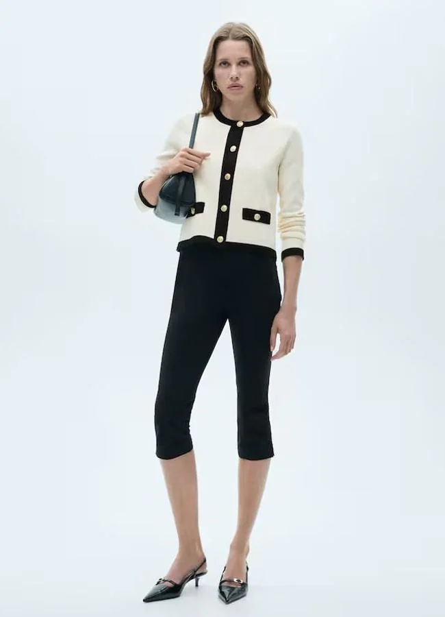 Chaqueta de punto con ribetes a contraste