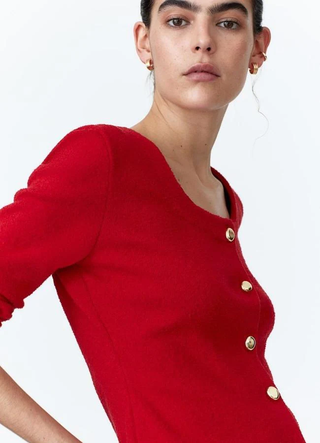 Chaqueta de punto con botones dorados