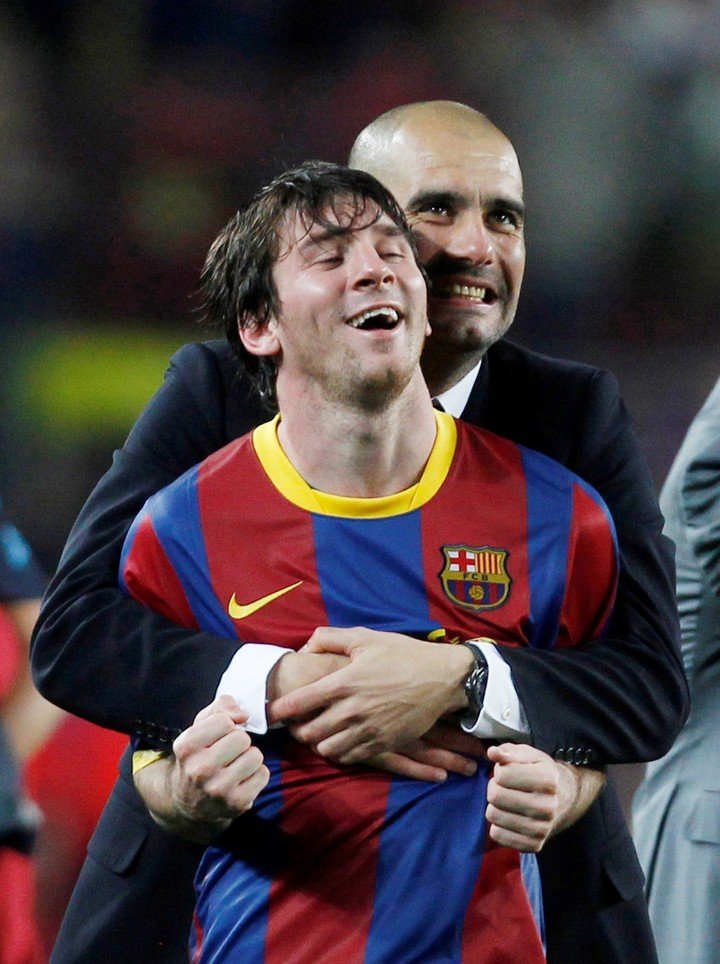 Guardiola con Messi.