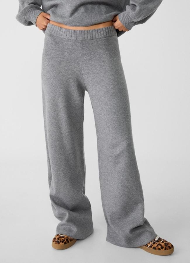 Pantalones de punto anchos