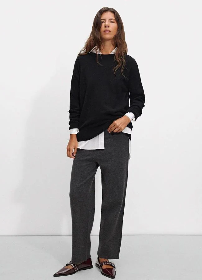 Pantalones de punto con lana