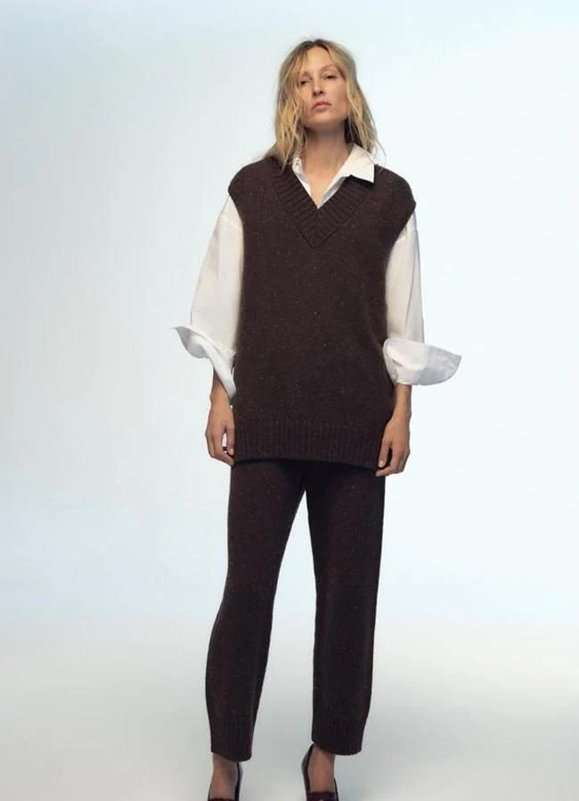 Pantalones de punto rectos