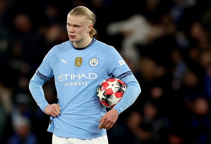 La reacción de Haaland tras el primer gol de Brujas. (EFE/EPA/ADAM VAUGHAN)