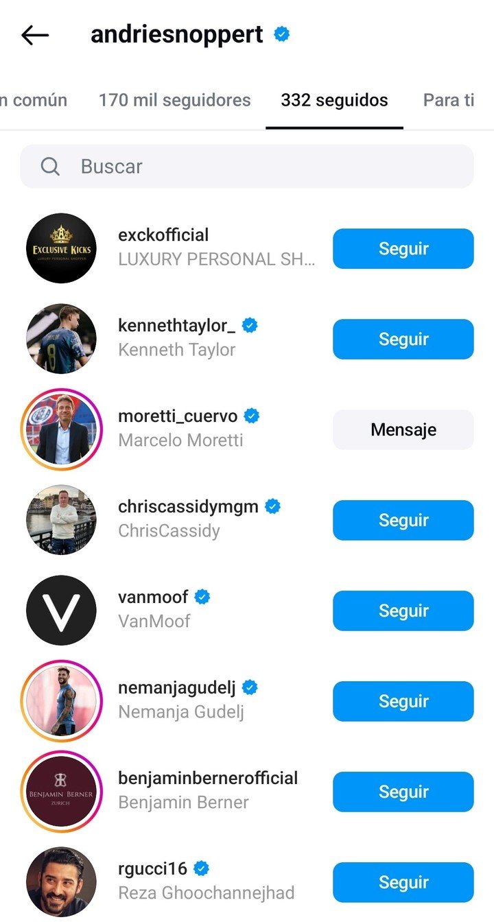 Entre los pocos más de 300 seguidos que tiene Noppert en su cuenta de Instagram, ahora está el presidente del Ciclón.