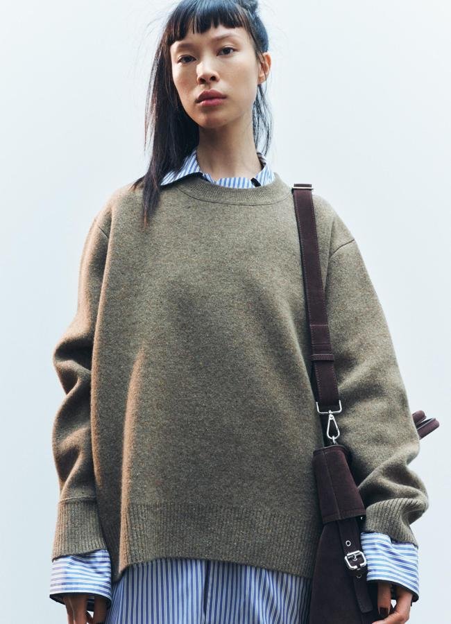 Jersey oversize en tejido de punto con lana