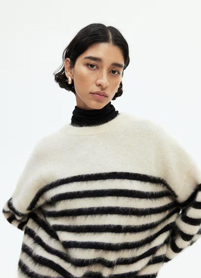 Jersey oversize con estampado de rayas