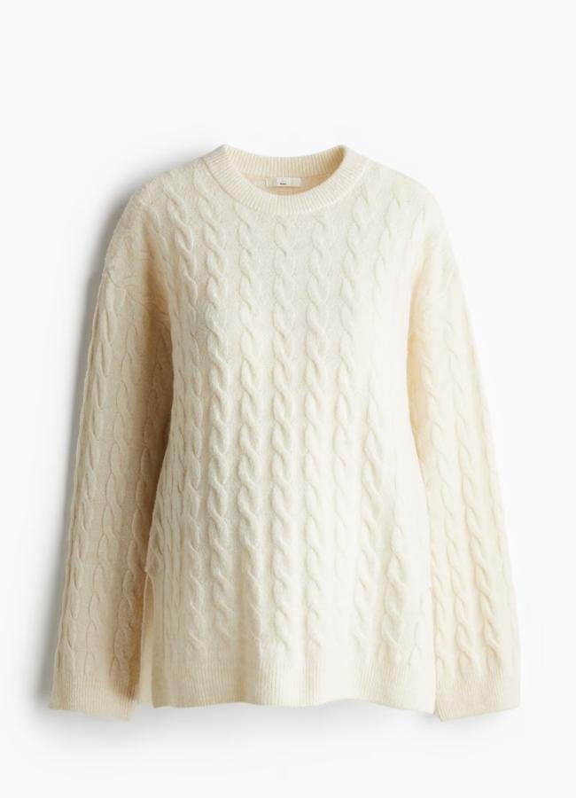 Jersey de punto trenzado de H&M, 27,99 euros.