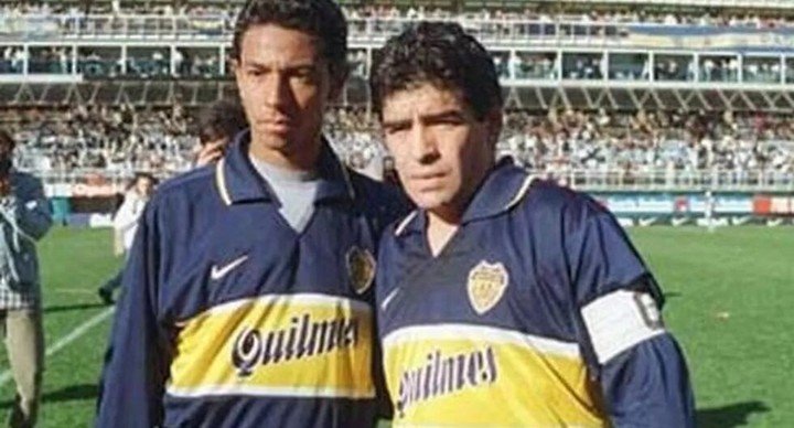 Solano y Diego, en sus tiempos compartidos en Boca.