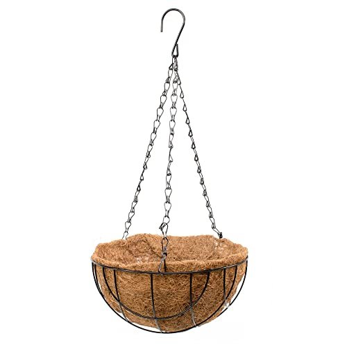THE SECRET HOME - Macetero Colgante de Coco - Alto. 17,5 cm x Diámetro. Ø40 cm - Maceta con Cadena y Gancho - Decoración Colgante para Hogar, Terraza, Balcón, Patio, Jardín (Modelo 4)