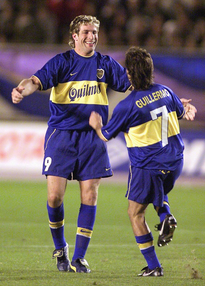 Palermo y Guillermo, junto en la final de la Intercontinental que le ganaron al Real Madrid.