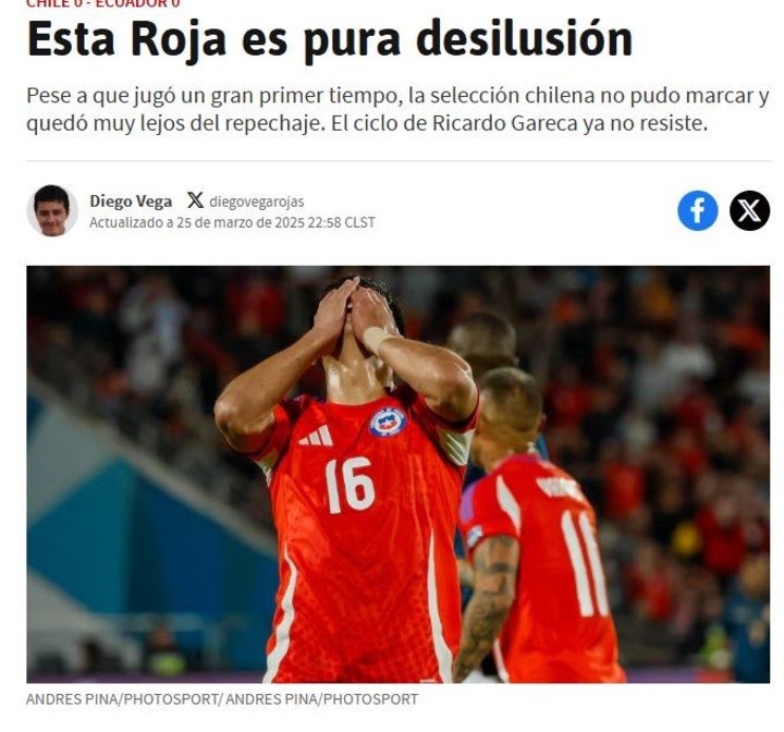 Así reaccionaron en Chile sobre casi quedar afuera del Mundial.