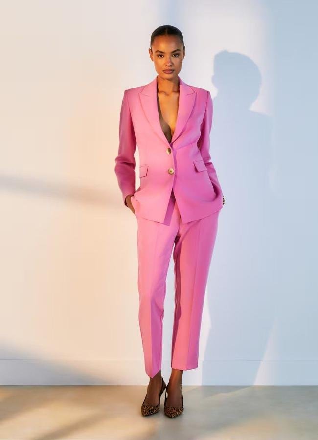 Traje rosa slim fit