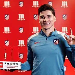 Julián Álvarez fue elegido como el mejor jugador del mes en el Atlético de Madrid 