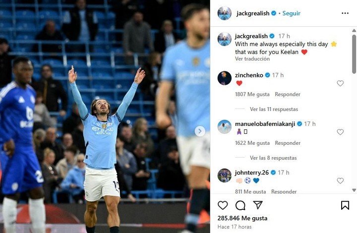 El posteo de Grealish para su hermano
