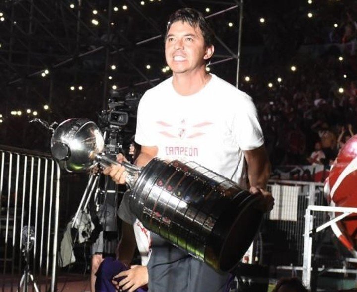 El Muñeco consiguió dos Libertadores como DT de River (PRENSA RIVER)
