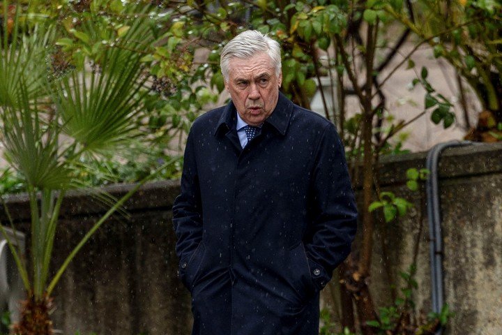 Ancelotti, a la salida de la Fiscalía. EFE