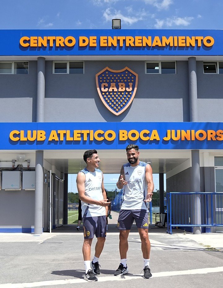 Merentiel y Giménez, la otra disputa. (Prensa Boca)
