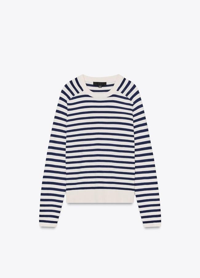 Jersey con estampado de rayas de Zara (25,95 euros).