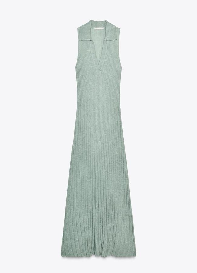 Vestido largo punto cortado (29,95€)